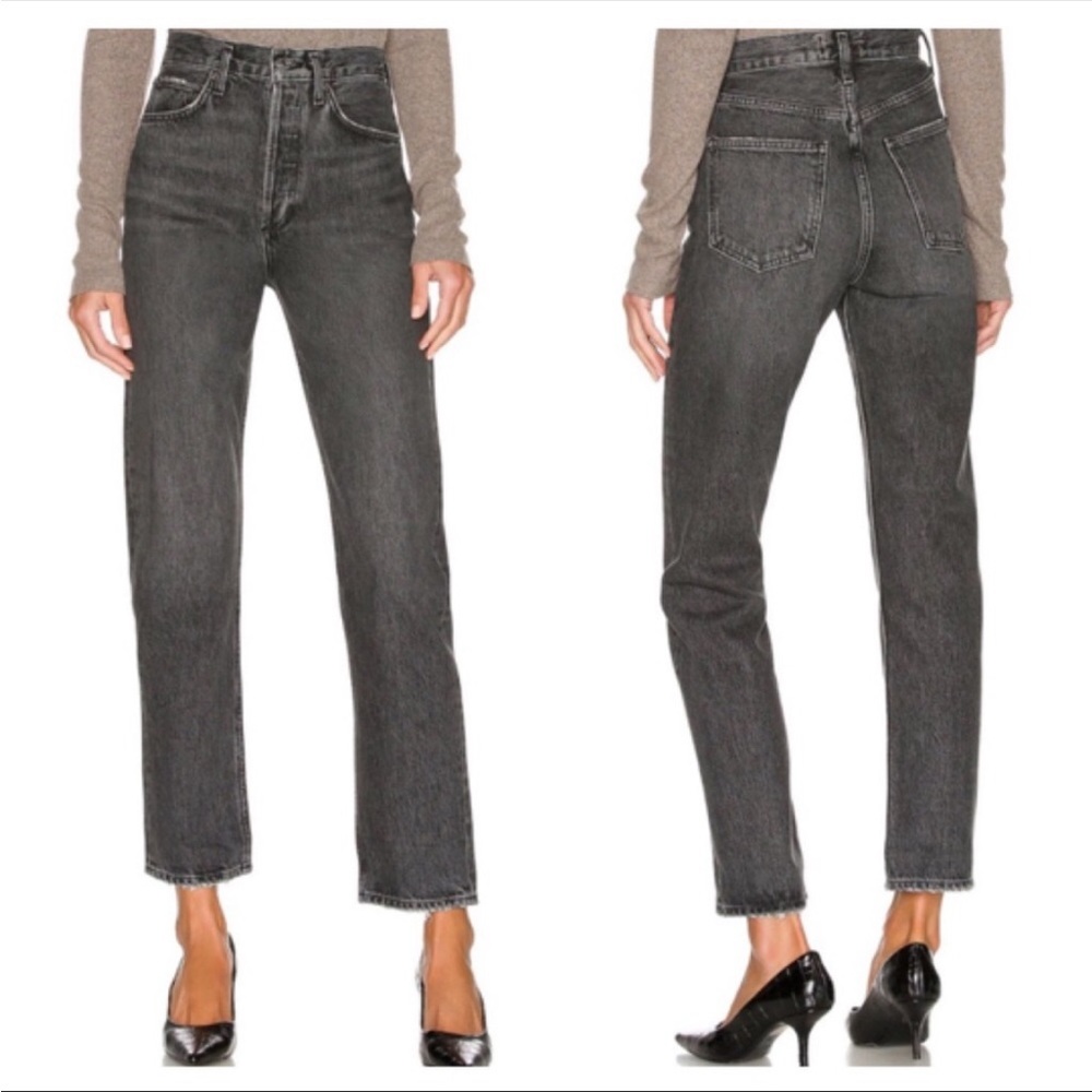 NWT AGOLDE 90s Pinch Waist High Rise Straight Jeans 25 Underground Wash